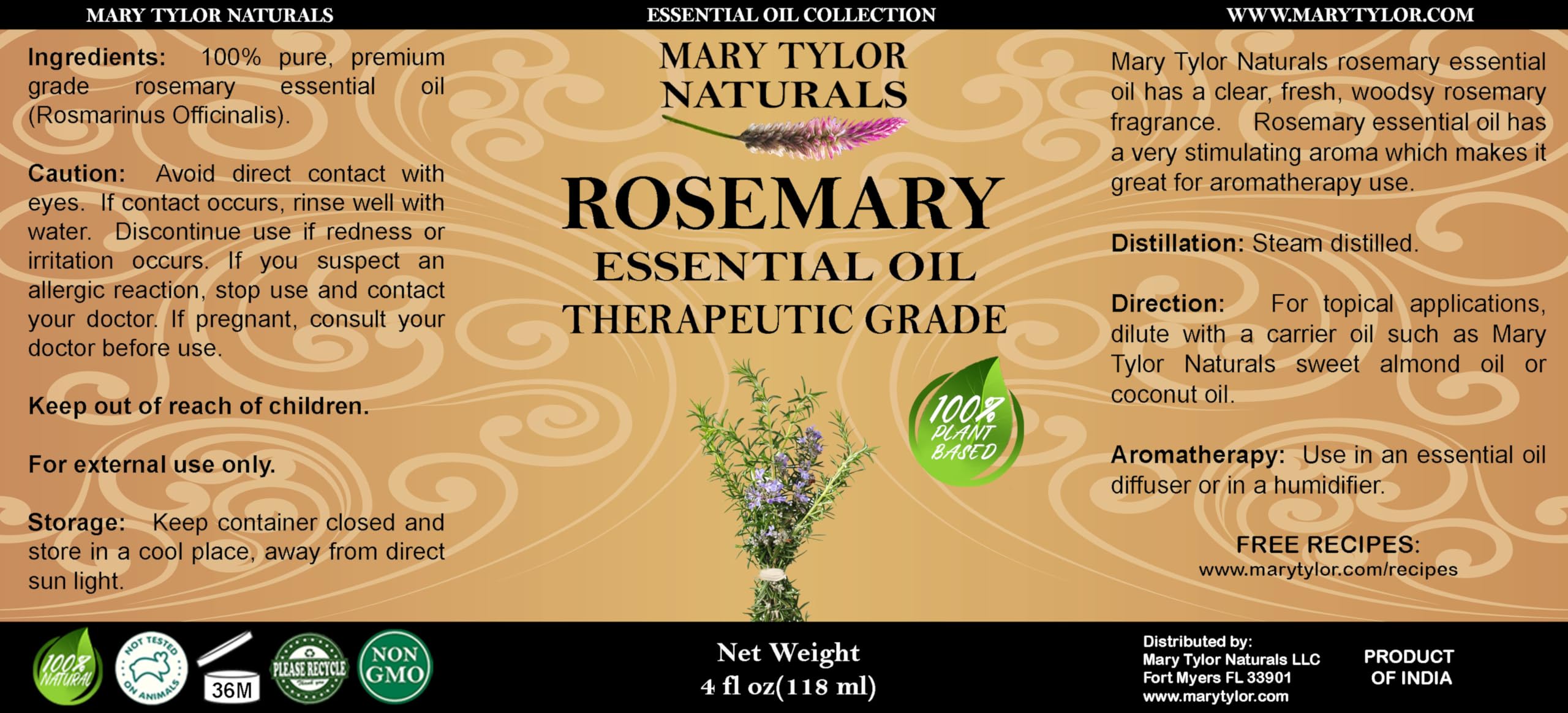 Rosemary essential oil in a diffuser setup for fresh, inviting room fragrance.