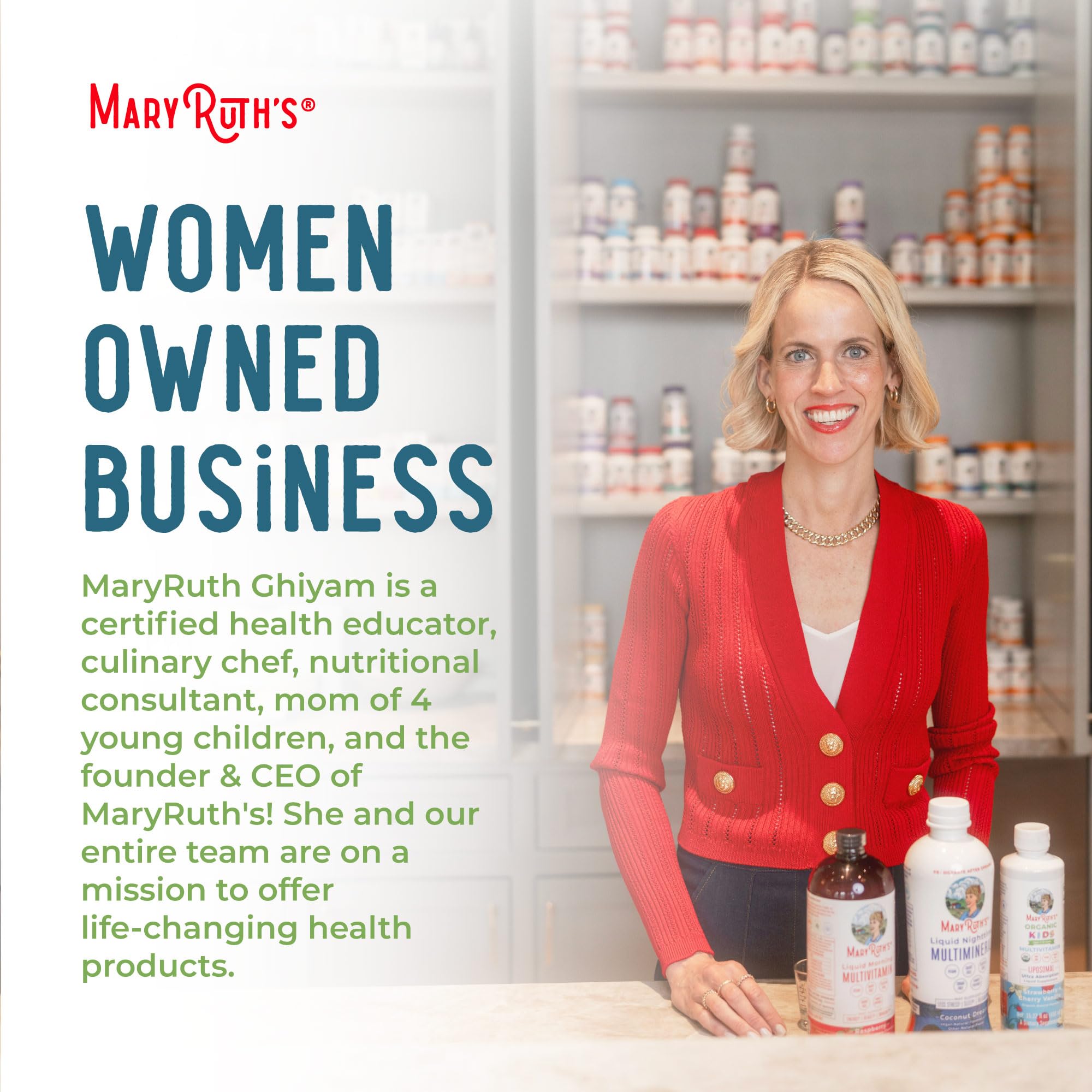 MaryRuth Organics Kids Focus Drops packaging showcases gluten-free and allergen-friendly formula