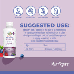 MaryRuth Megadose D3 bottle pour action demonstrates convenient use in daily routines.