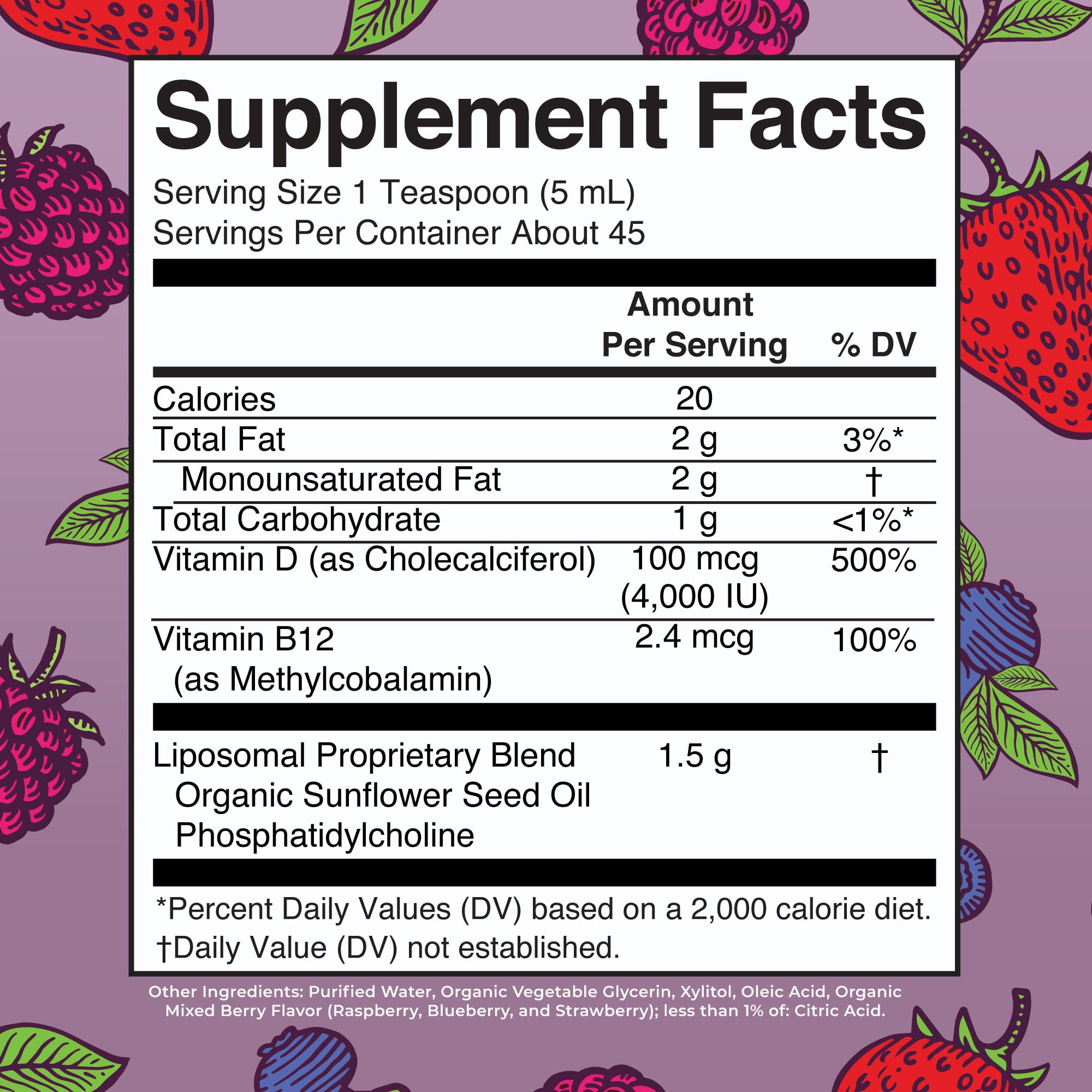 MaryRuth Megadose D3 liquid drops show easy dosing with liposomal delivery.