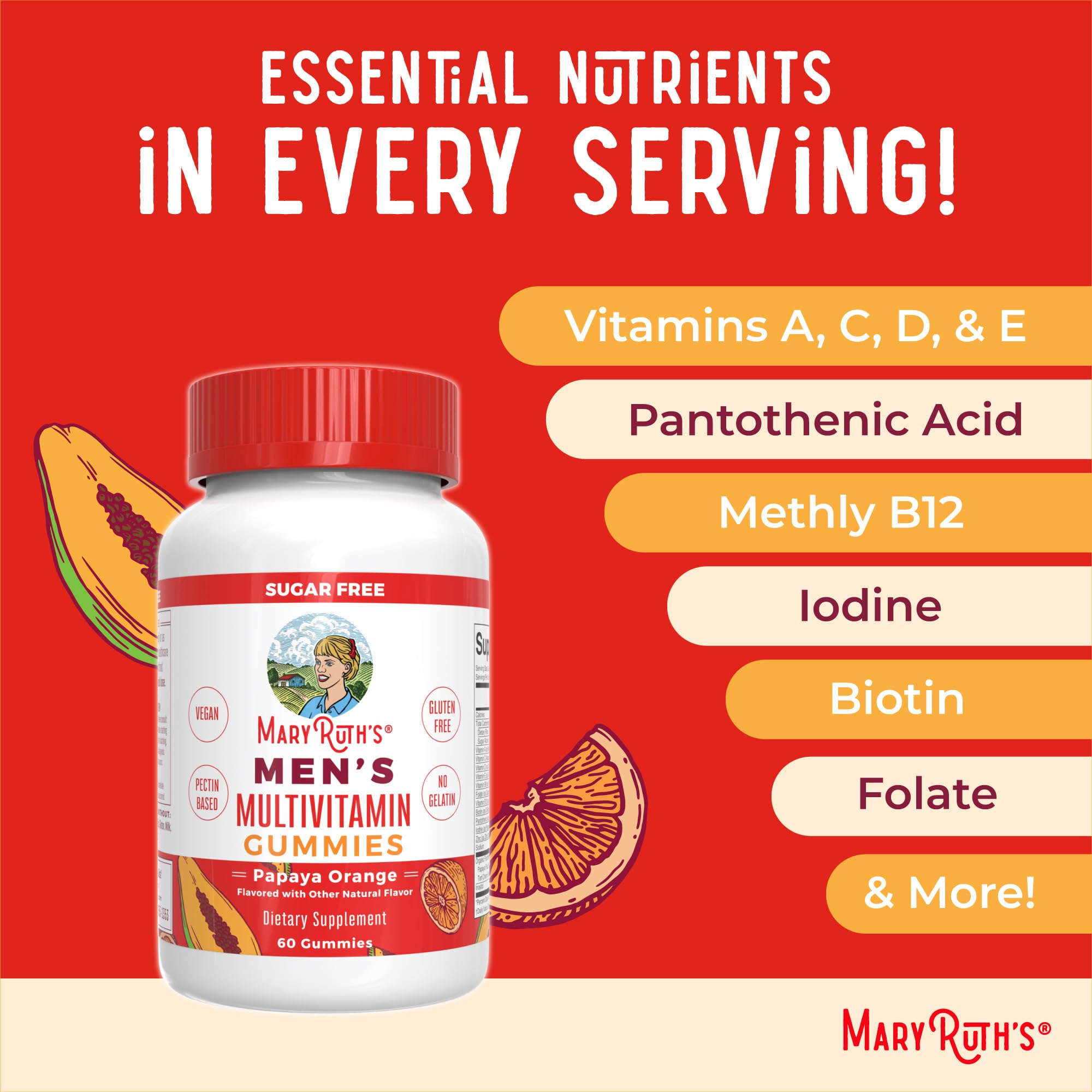 MaryRuth vegan multivitamins promote plant-based wellness for men.