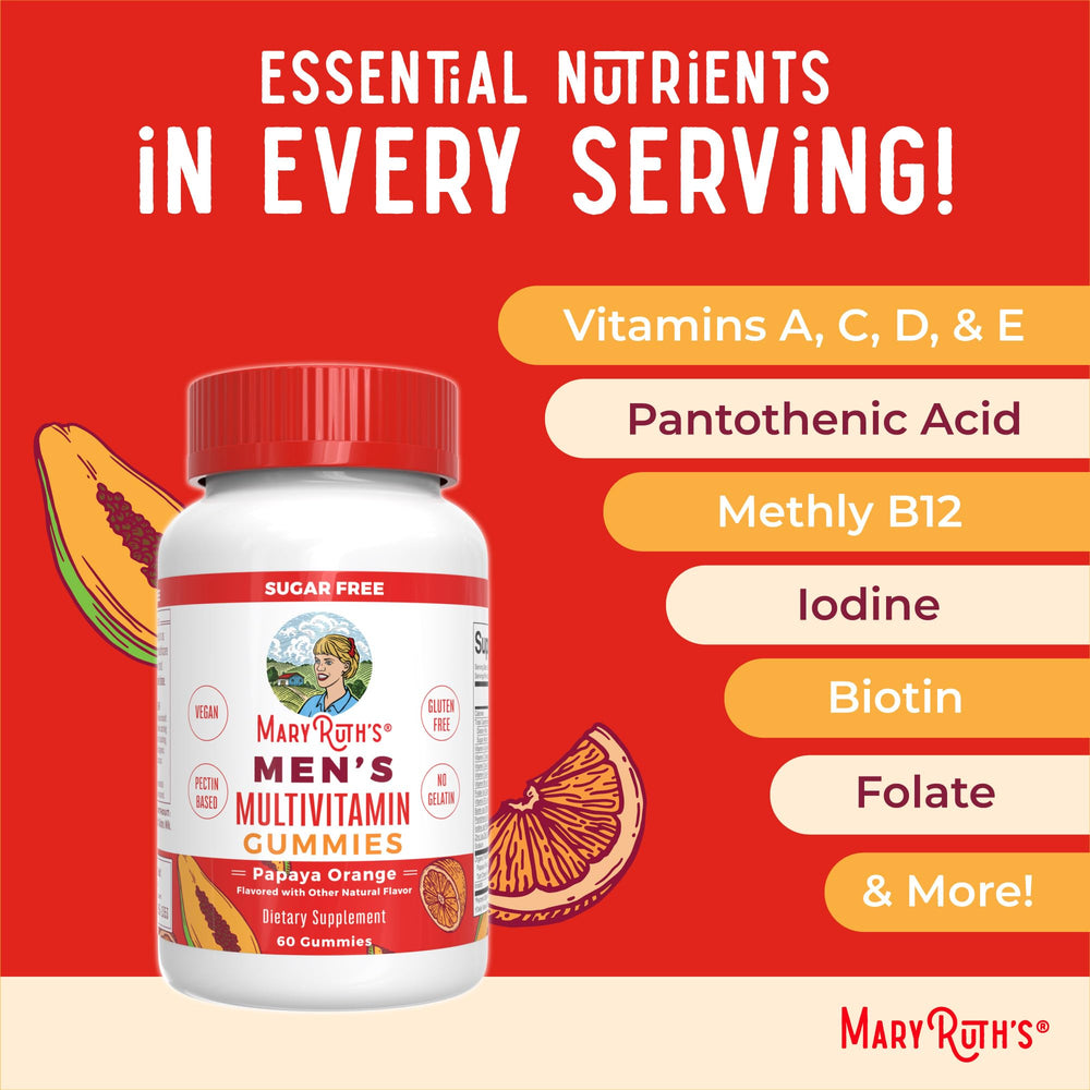 MaryRuth vegan multivitamins promote plant-based wellness for men.