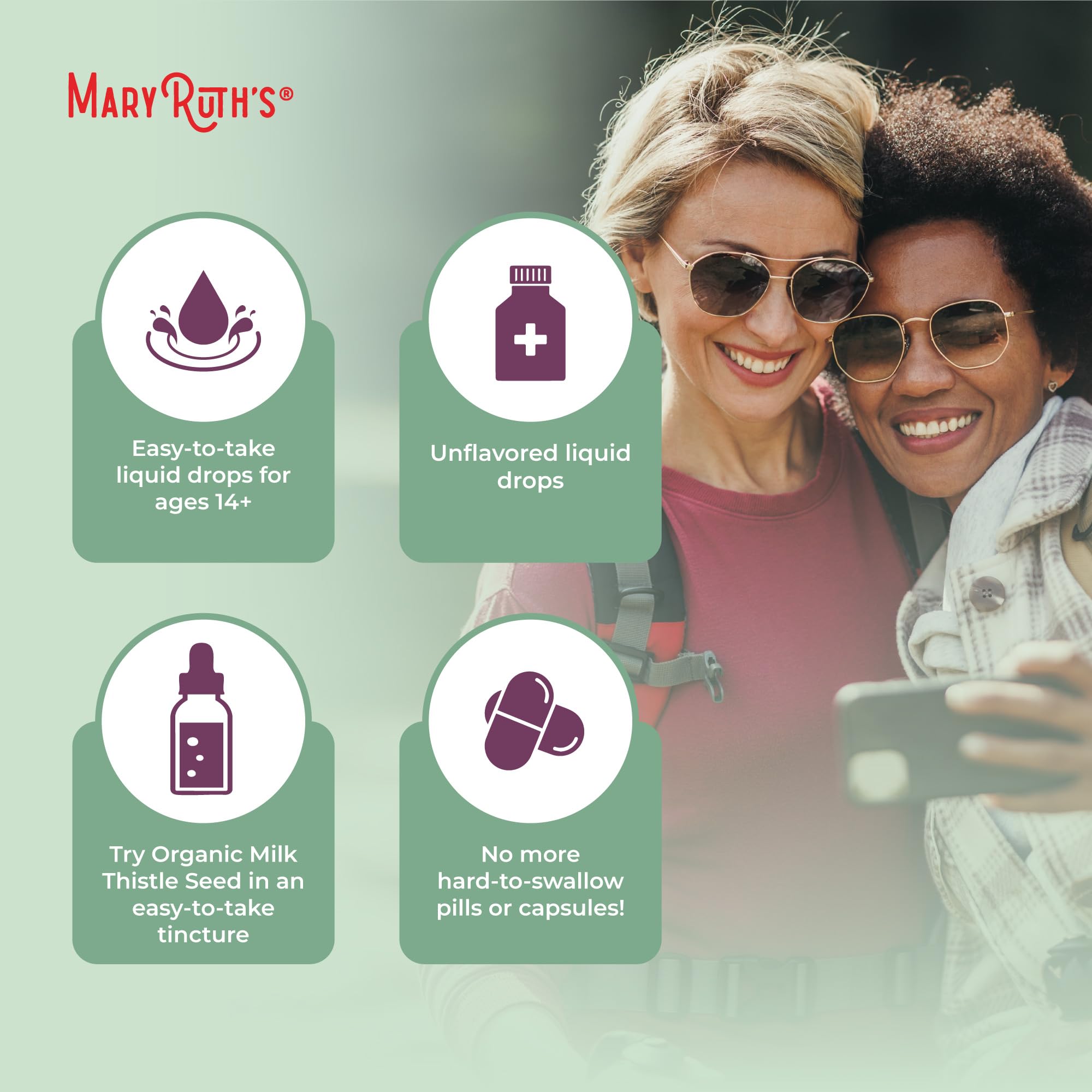 MaryRuth Organics 1oz bottle conveys compact, travel-friendly supplement for daily herb routine