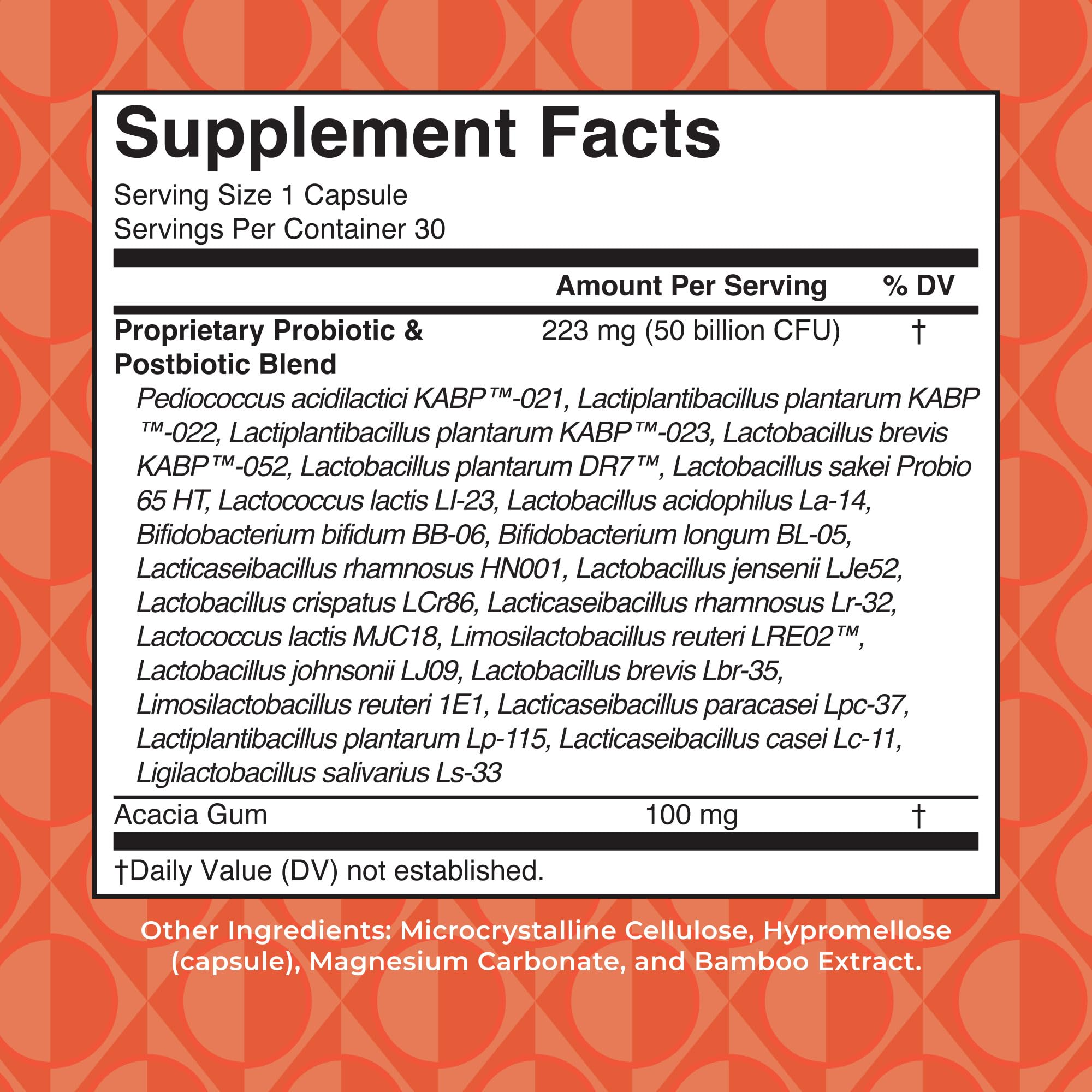 Closeup of MaryRuth Organics capsules highlighting 50B CFU for daily wellness