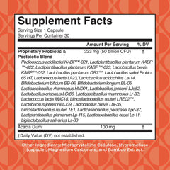 Closeup of MaryRuth Organics capsules highlighting 50B CFU for daily wellness