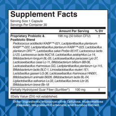 MaryRuth Organics capsules close up showing 50B CFU and strains