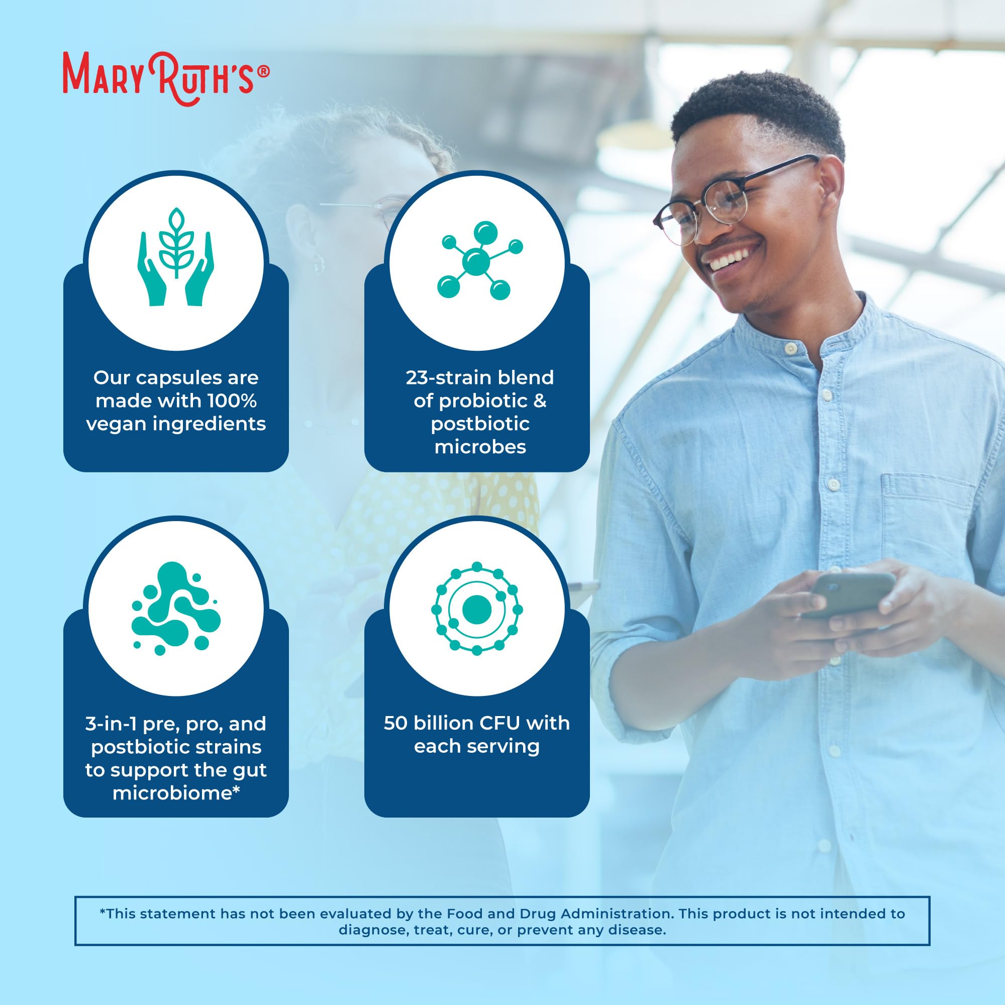 MaryRuth Organics shelf stable icon on packaging