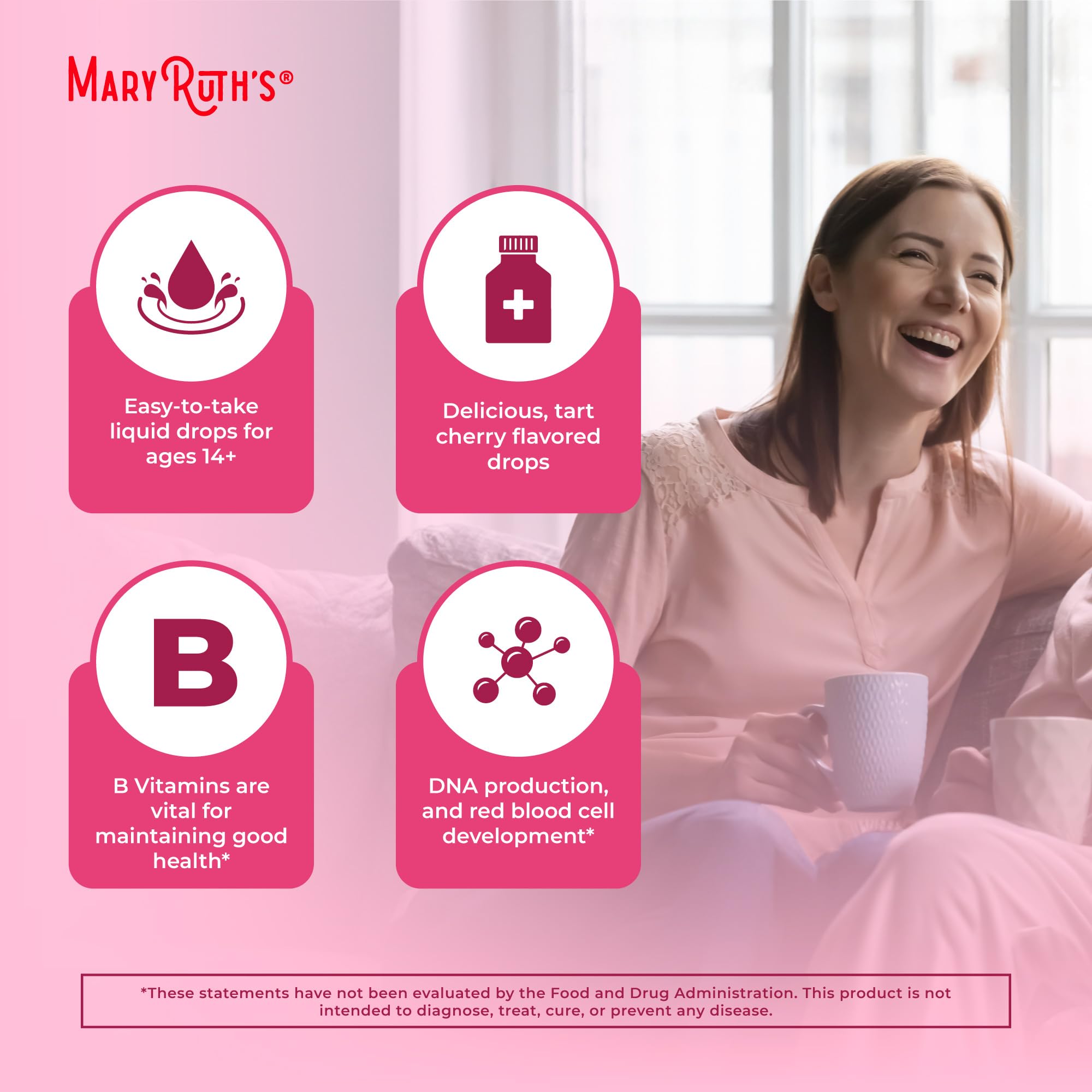 MaryRuth Organics B Complex certifications badge indicating trusted quality