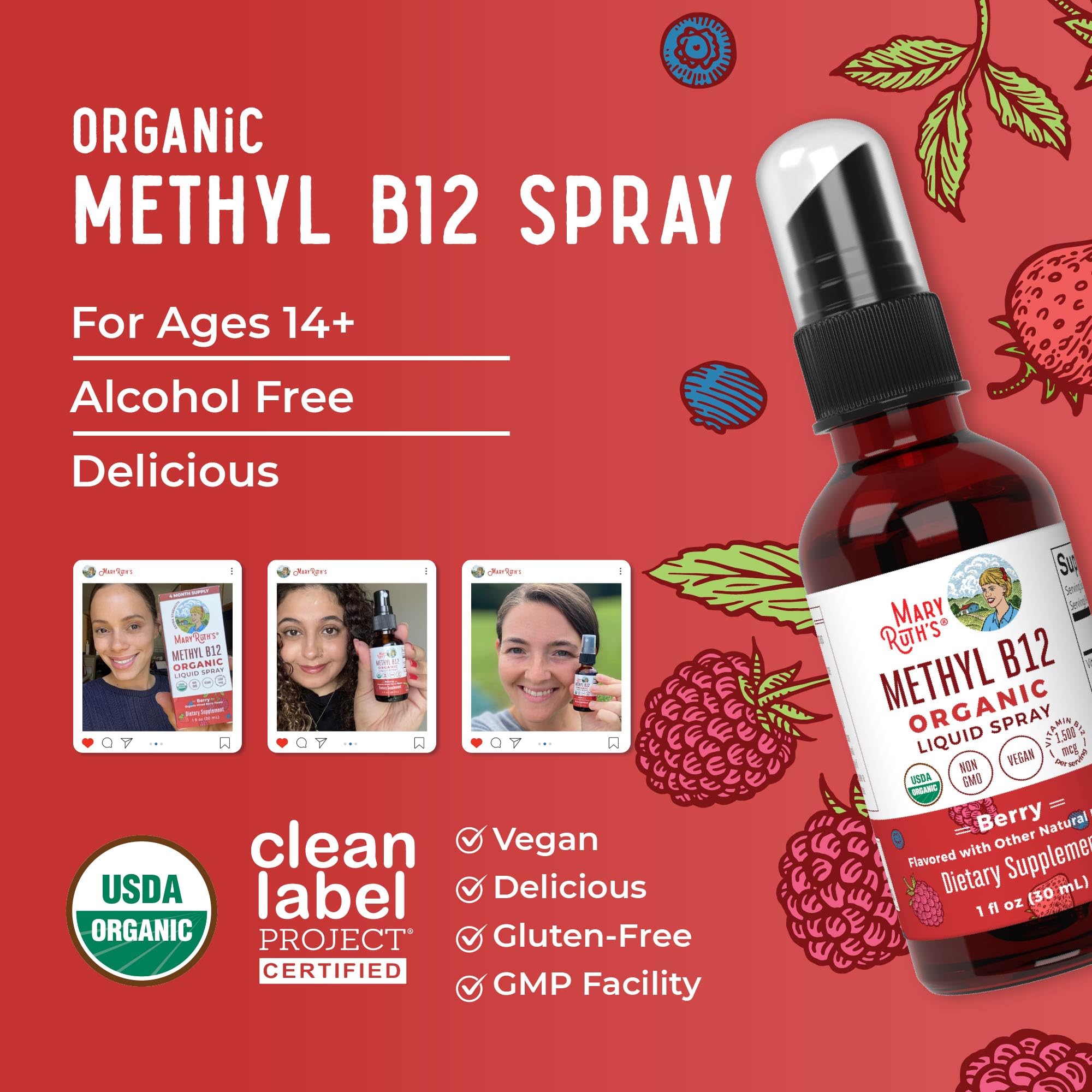B12 spray displayed on a kitchen counter ready for daily routine.