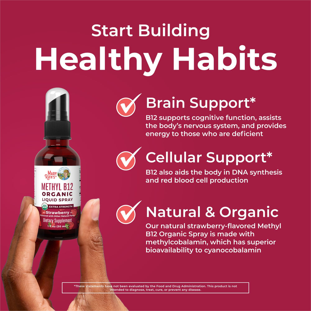 Strawberry flavor hints at a tasty, easy-to-take B12 spray.