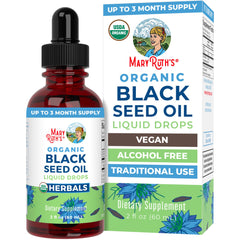 MaryRuth Organics Black Seed Oil bottle for daily use and potential wellness support.