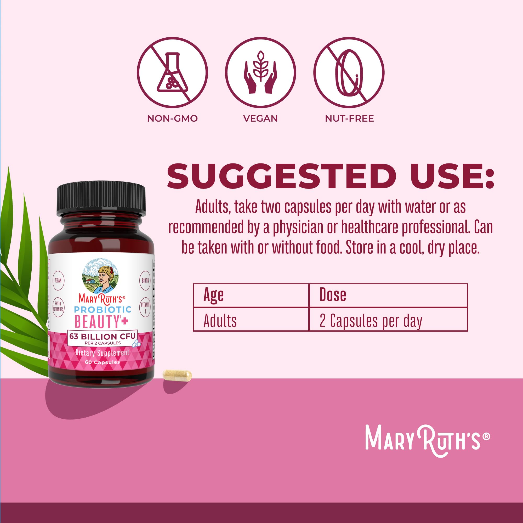 MaryRuth Organics Ceramosides capsules support skin elasticity and hydration