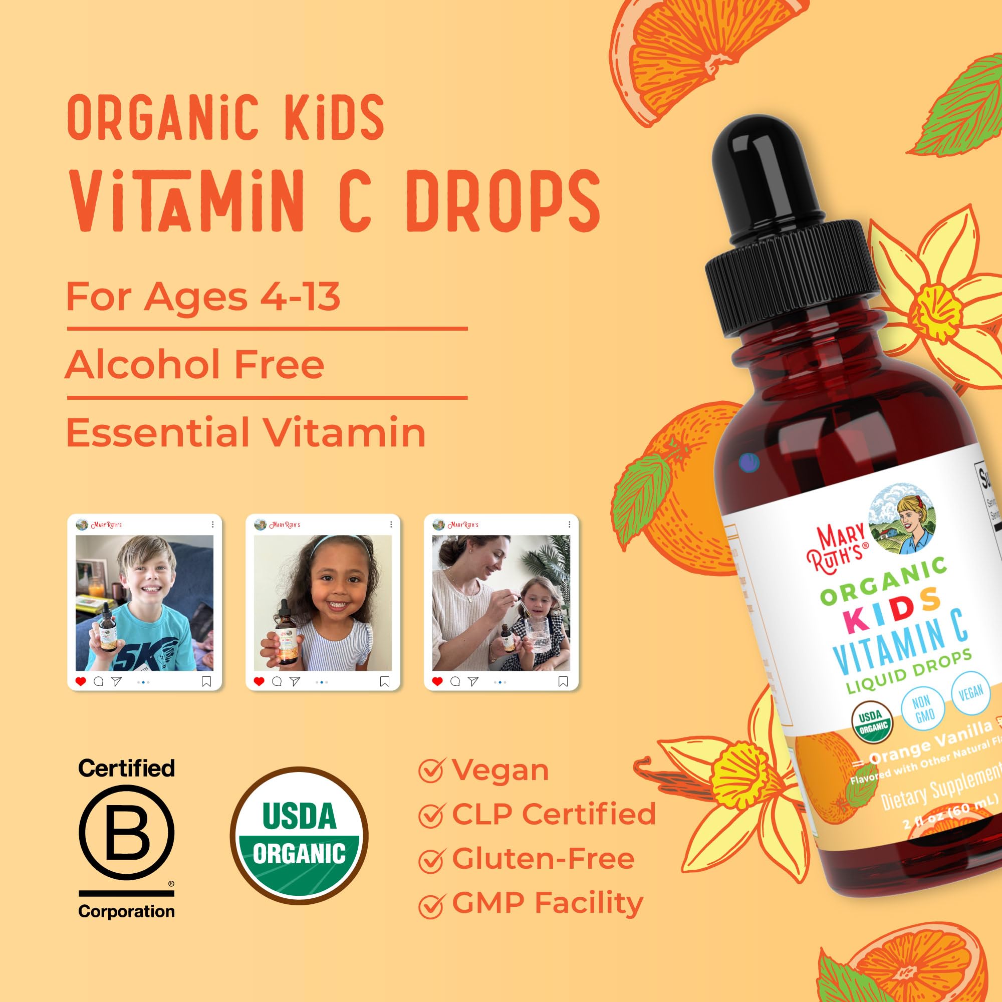 MaryRuth Organics child-friendly bottle design for at-a-glance use.
