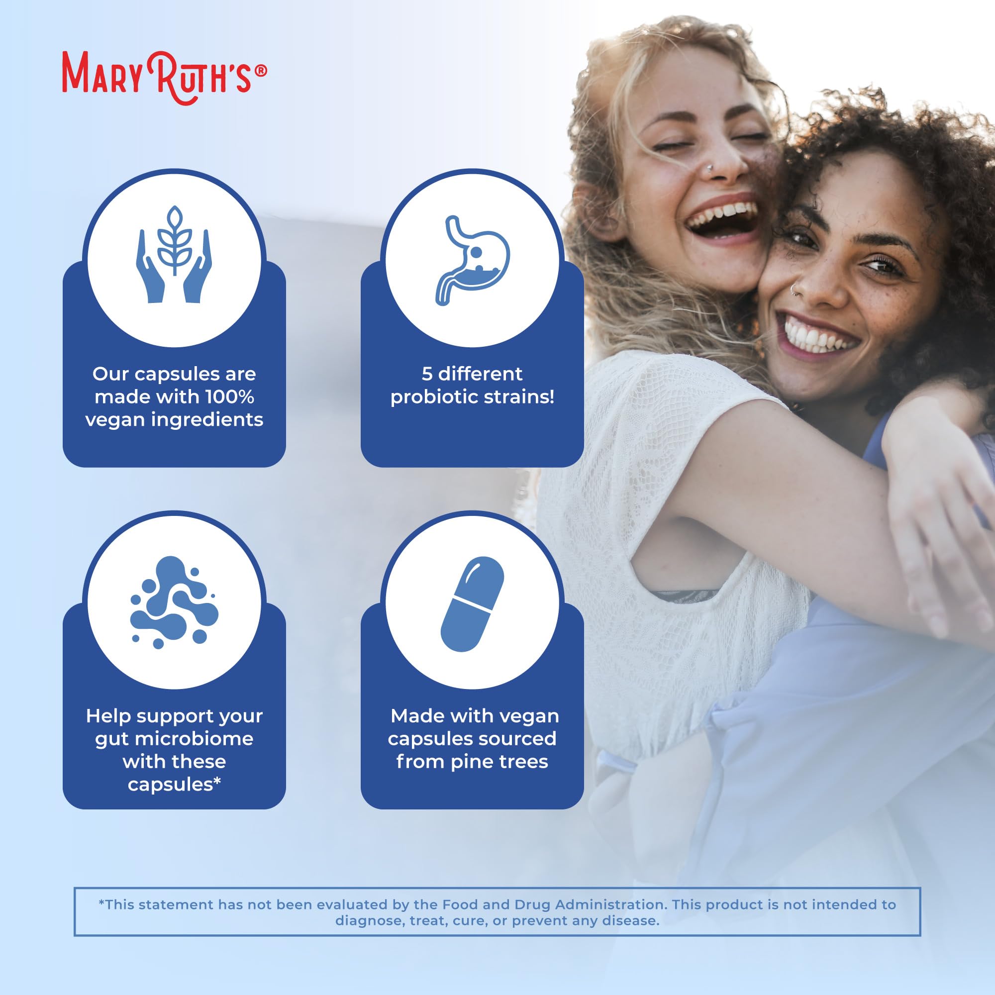 Translucent bottle reveals vegan capsules in a clean, dairy-free formulation.