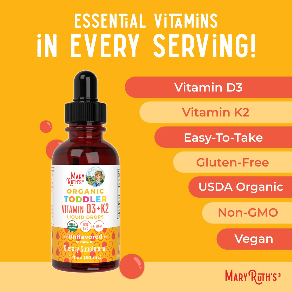 MaryRuth Organics D3+K2 drops dairy-free and gluten-free.