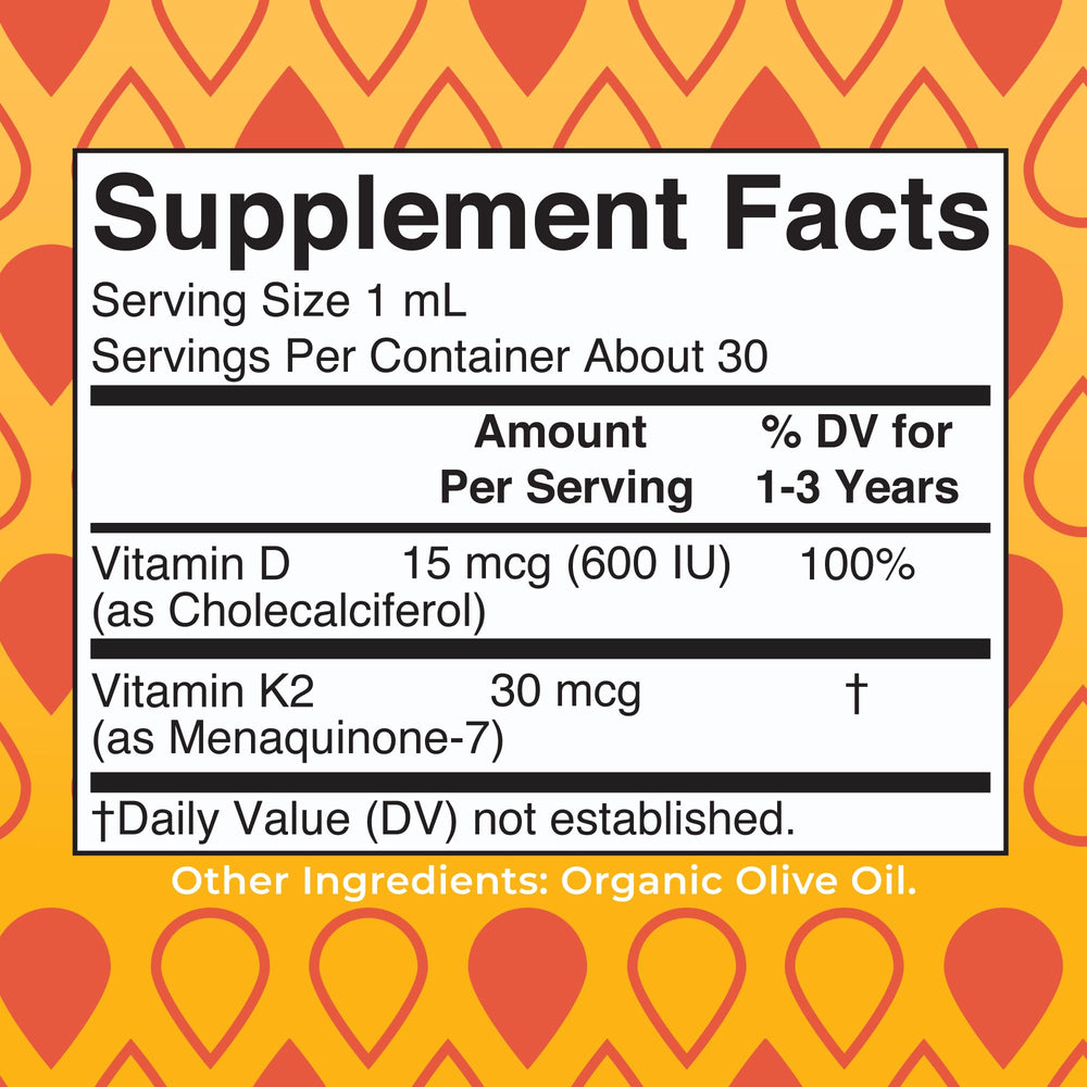 MaryRuth Organics D3+K2 drops toddler pump enables mess-free administration.