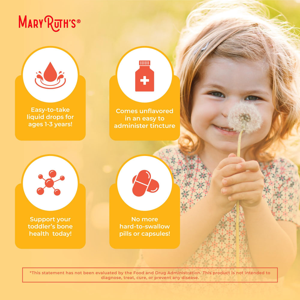 MaryRuth Organics D3+K2 drops vegan non-GMO formula.