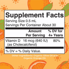 MaryRuth Organics D3 Kids dropper-dispense image illustrating easy dosing for ages 4 to 13.