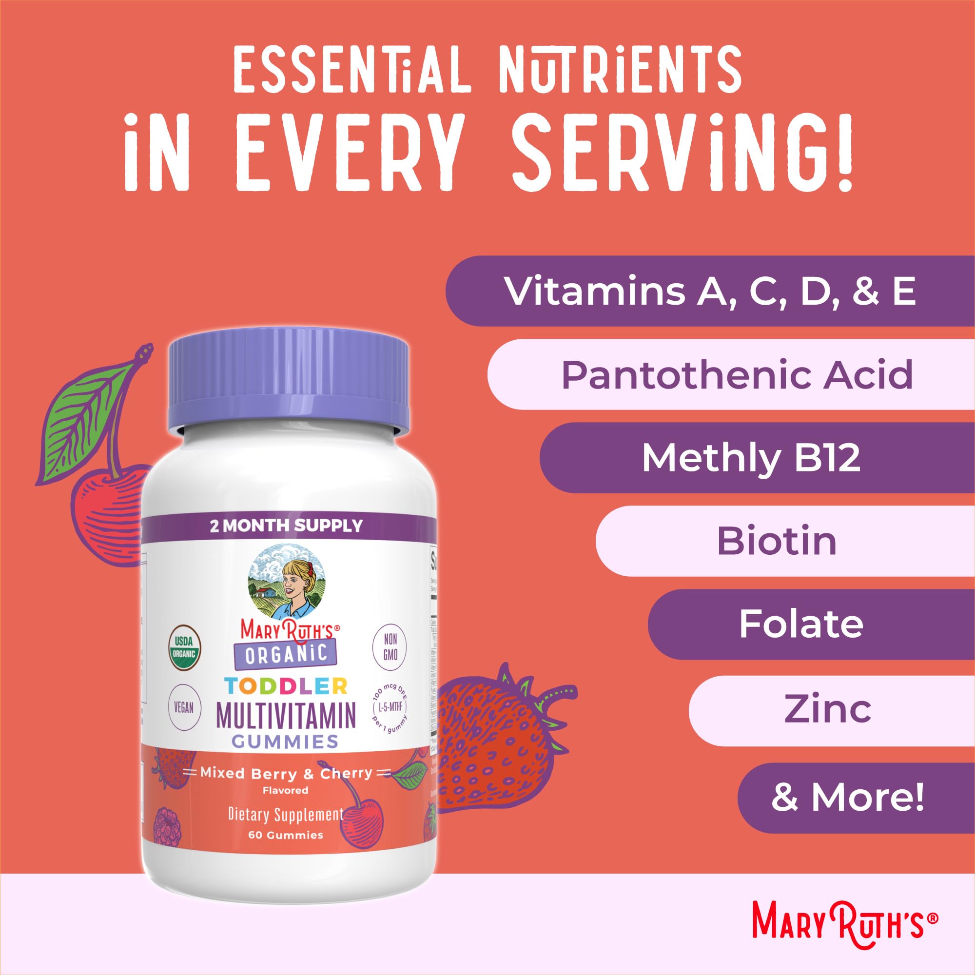 MaryRuth Organics bottle with scoop, ideal for daily morning routine.