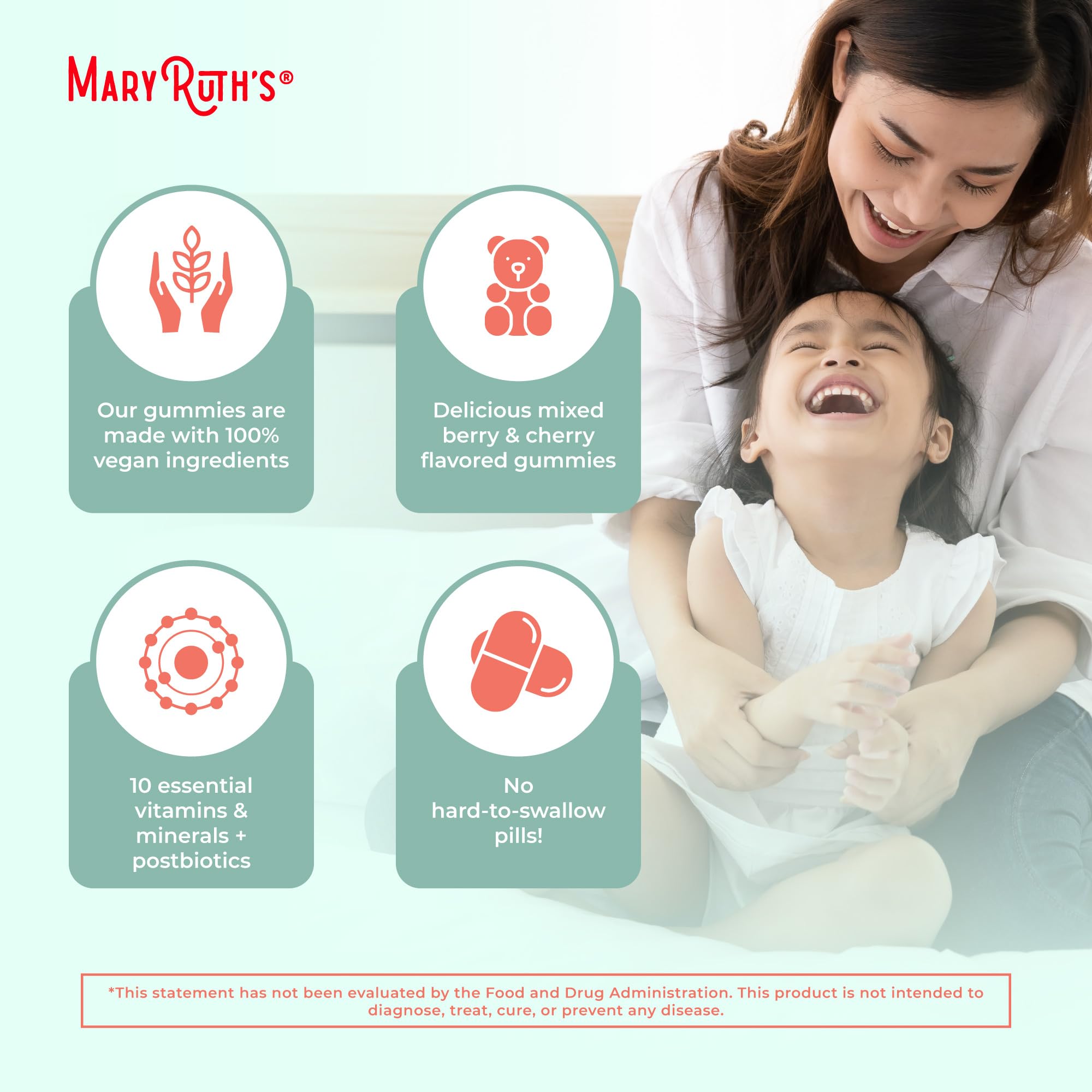 MaryRuth Organics dairy free and gluten free label on bottle signals allergen friendly vitamins