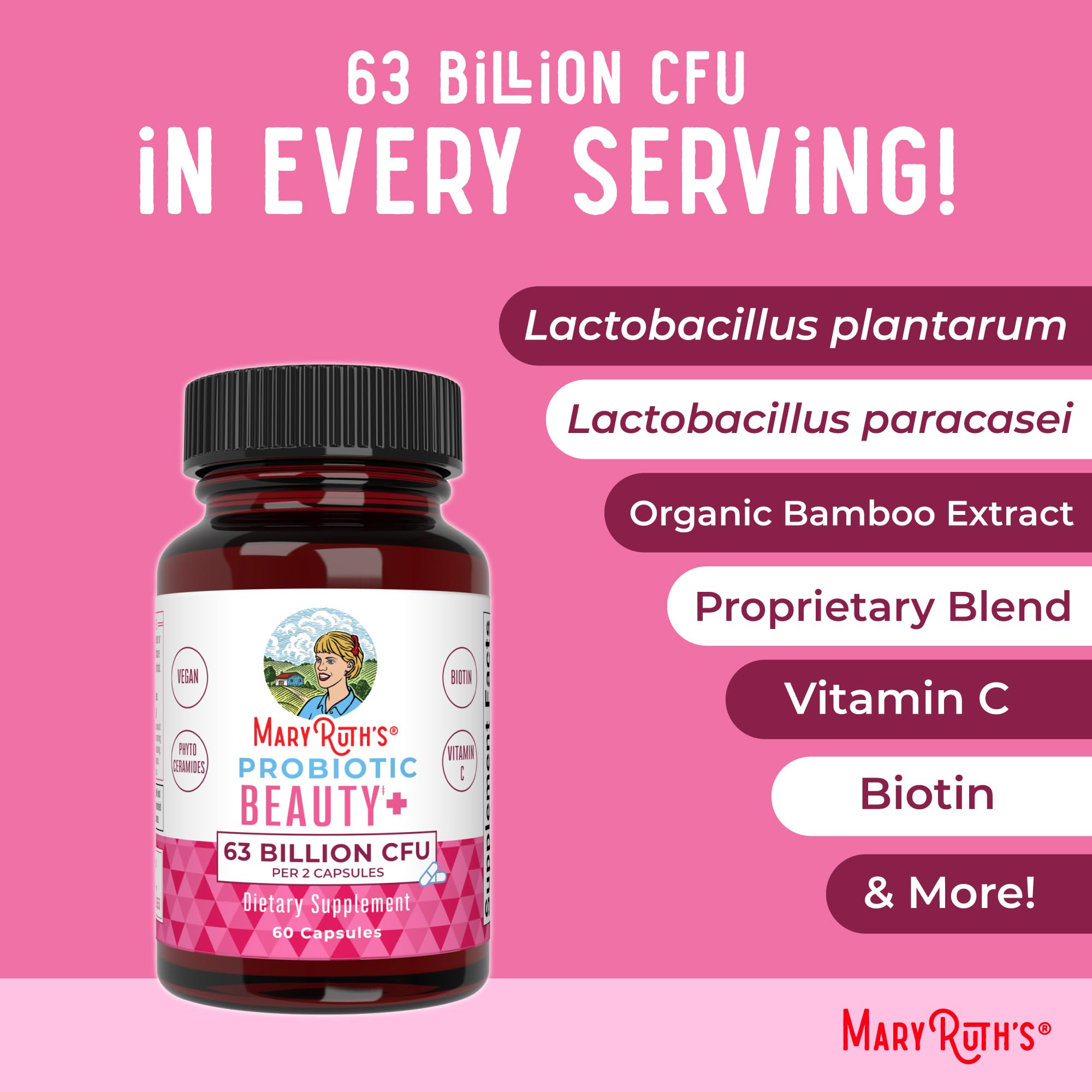 MaryRuth Organics bottle showing a 60-count monthly supply