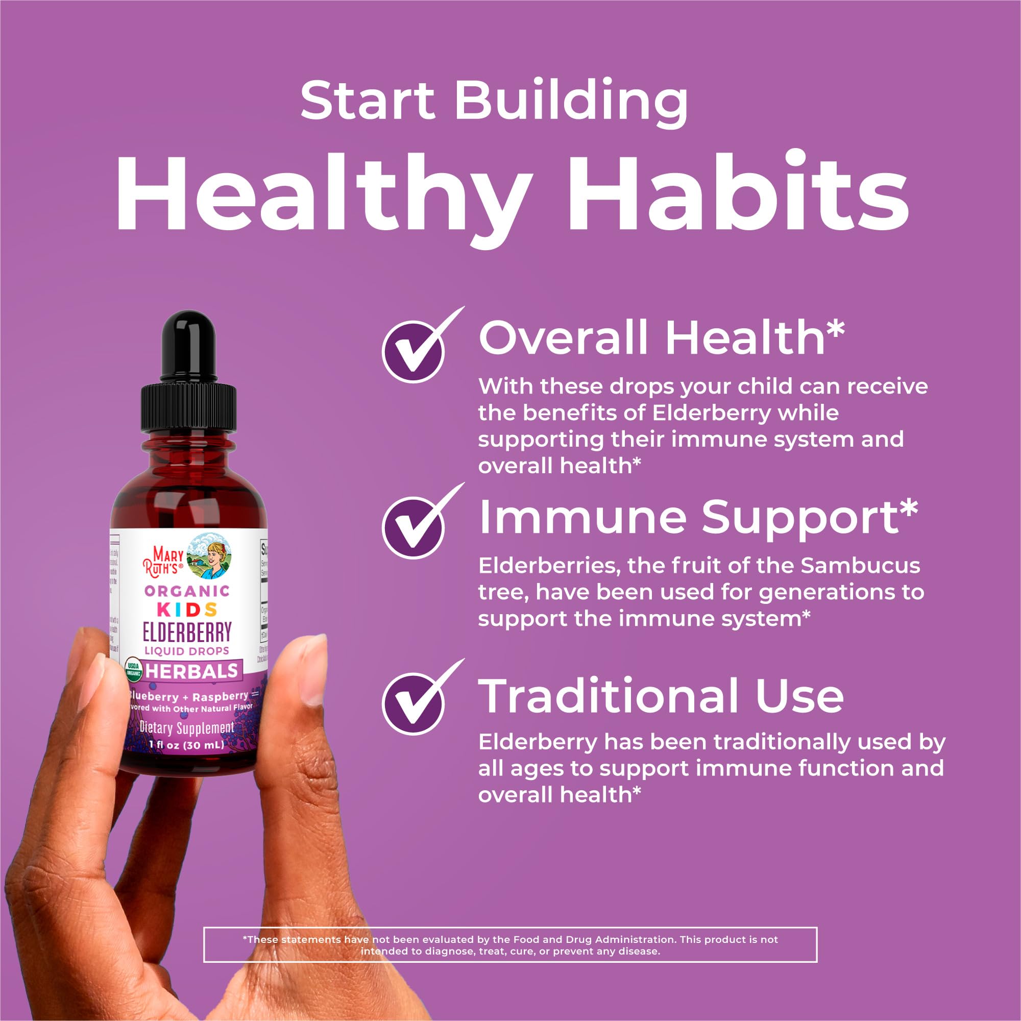 Drops added to water shown for easy daily administration