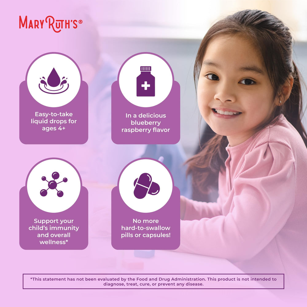 Kiddos mix elderberry drops into a smoothie for versatility