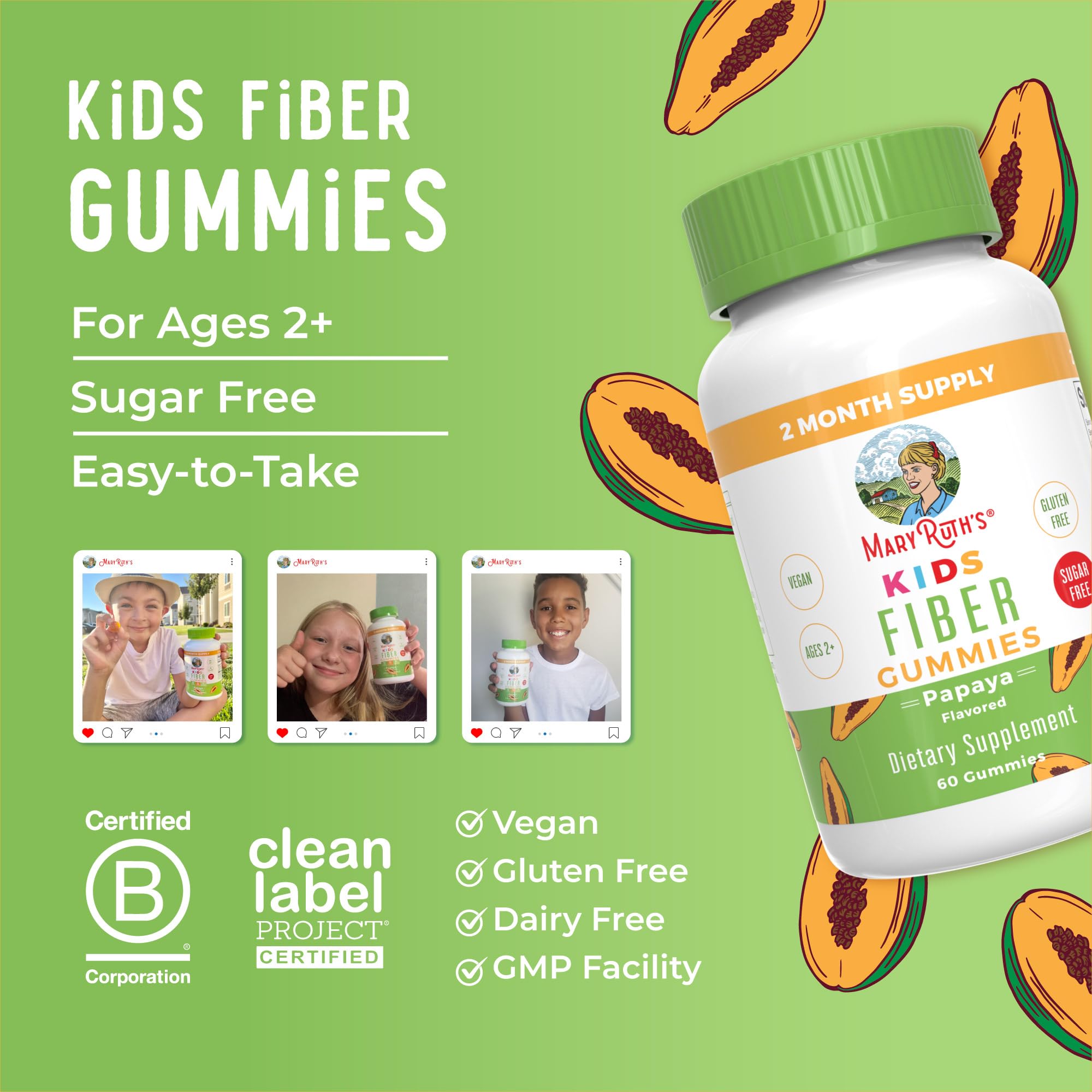 MaryRuth Organics fiber gummies lifestyle shot in lunchbox