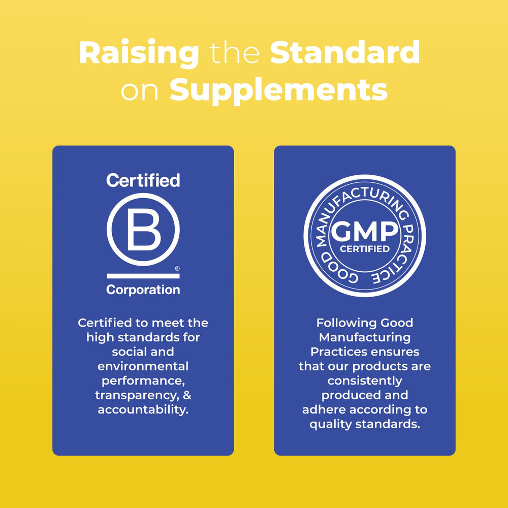 Bottle top shot emphasizing vegan, non-GMO formulation for everyday gut care.
