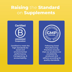 Bottle top shot emphasizing vegan, non-GMO formulation for everyday gut care.