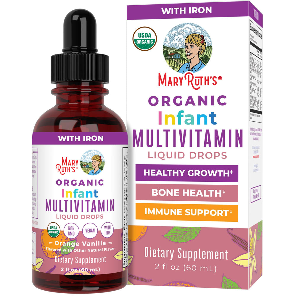 MaryRuth Organics infant multivitamin orange-vanilla drops for daily growth support