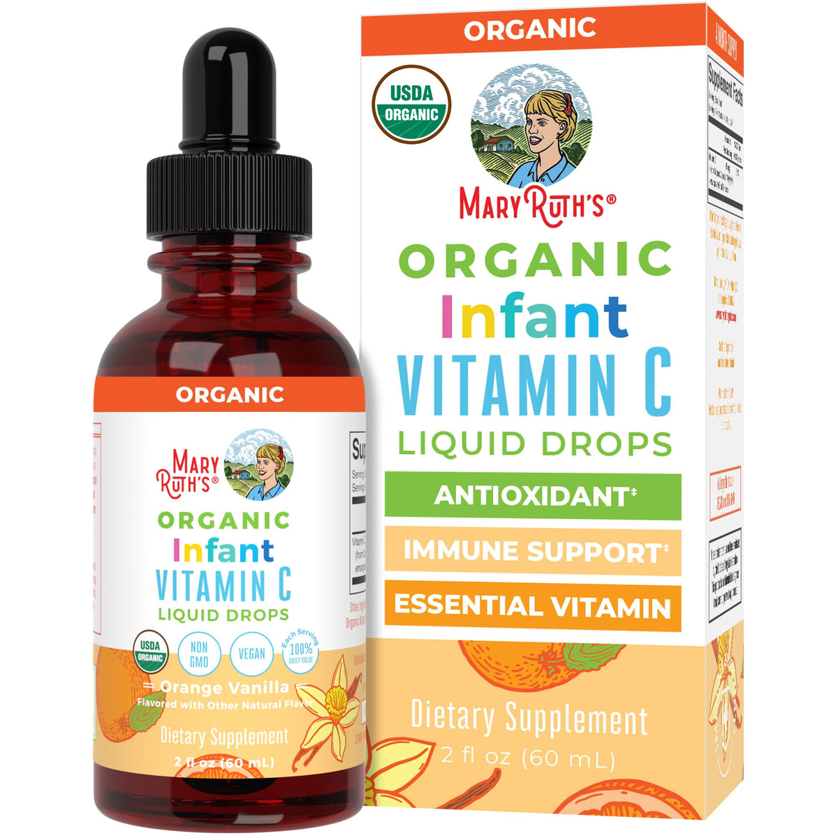 MaryRuth Organics infant Vitamin C drops bottle for easy daily dosing
