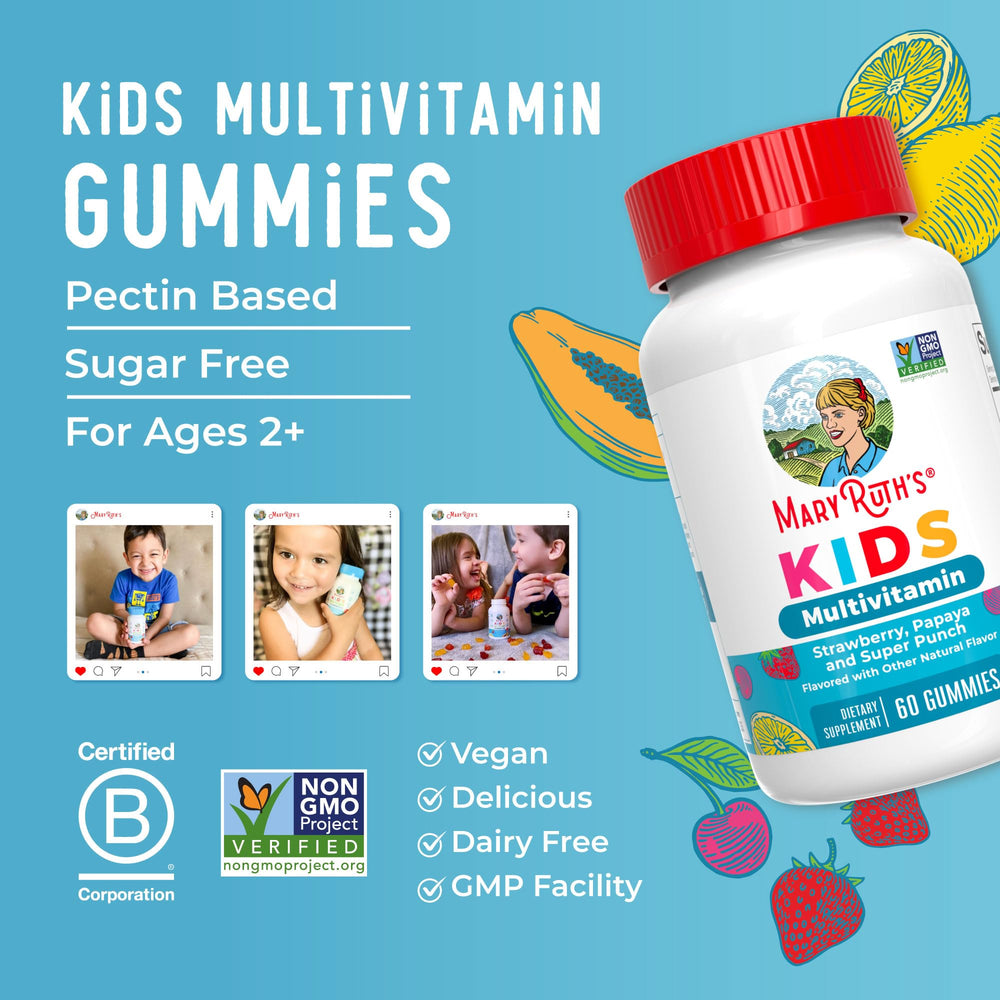 MaryRuth Organics one gummy daily for kids aged 2+
