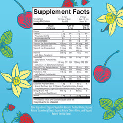 MaryRuth Organics Kids Multivitamin Liposomal flavors display Strawberry Cherry Vanilla for picky eaters.