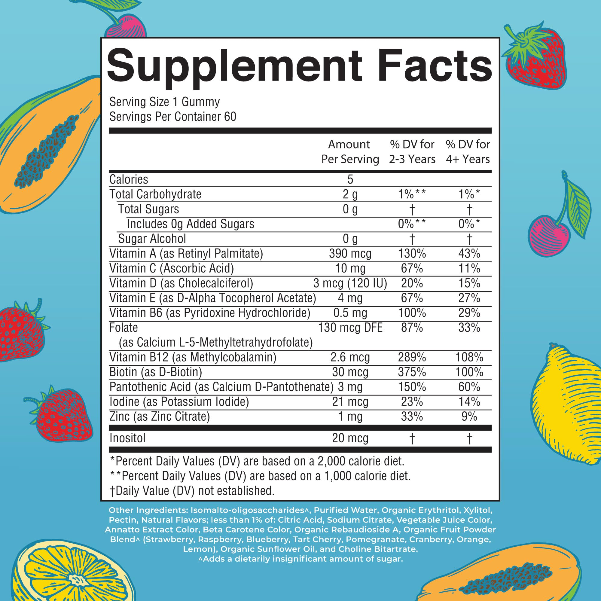 MaryRuth Organics Kids Multivitamin Gummies papaya flavor for daily nutrition