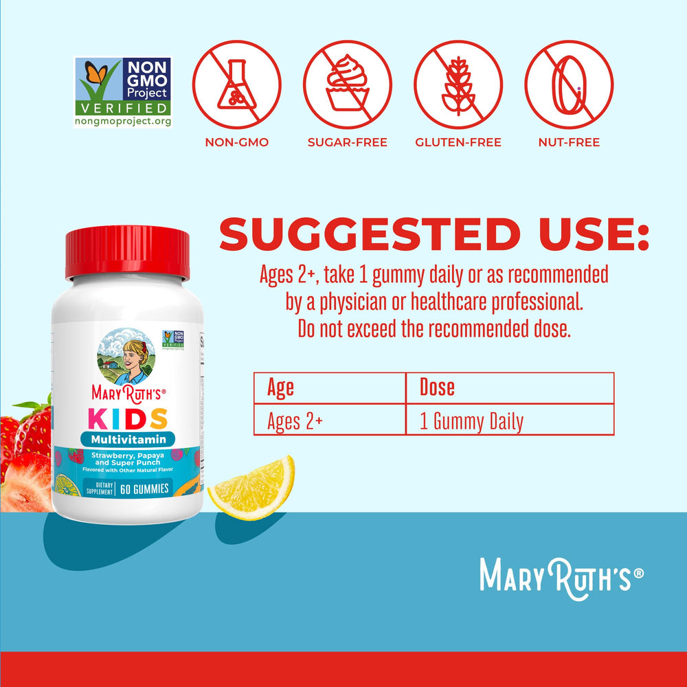 MaryRuth Organics Kids Multivitamin Gummies super punch flavor for picky eaters
