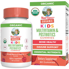 MaryRuth Organics Kids Postbiotic Gummies berry bottle for daily wellness