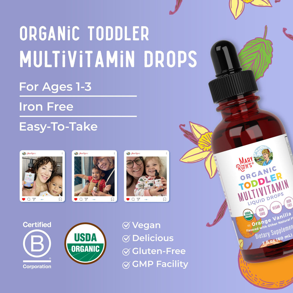 MaryRuth Organics toddler daily-use drops; supports daily growth and wellness.