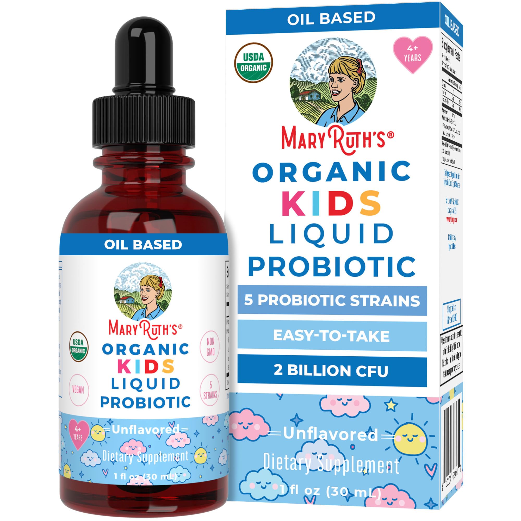 MaryRuth Organics Kids Probiotic Drops bottle for daily gut support