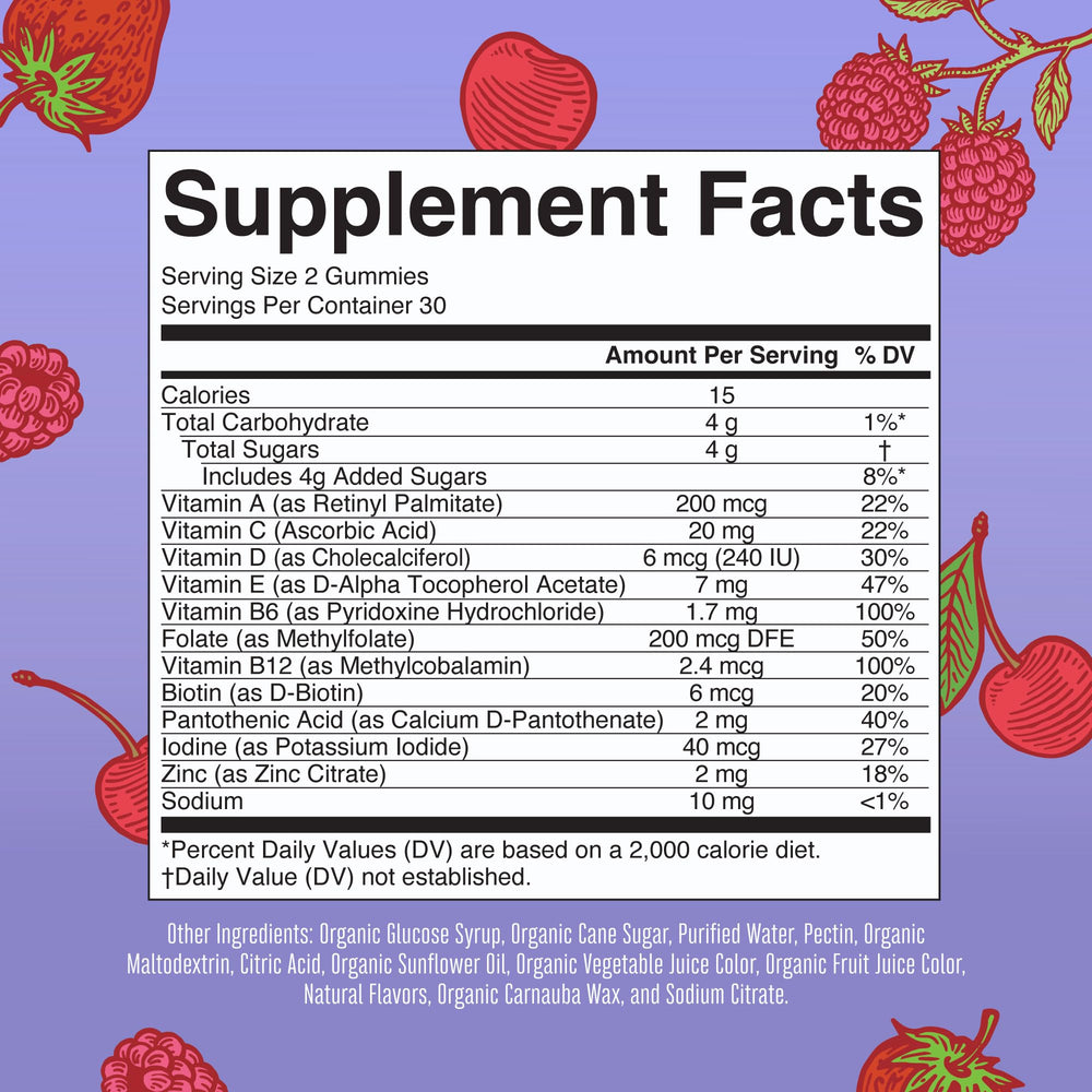 MaryRuth Organics Kids Gummies demonstrates chewable daily nutrients for children.