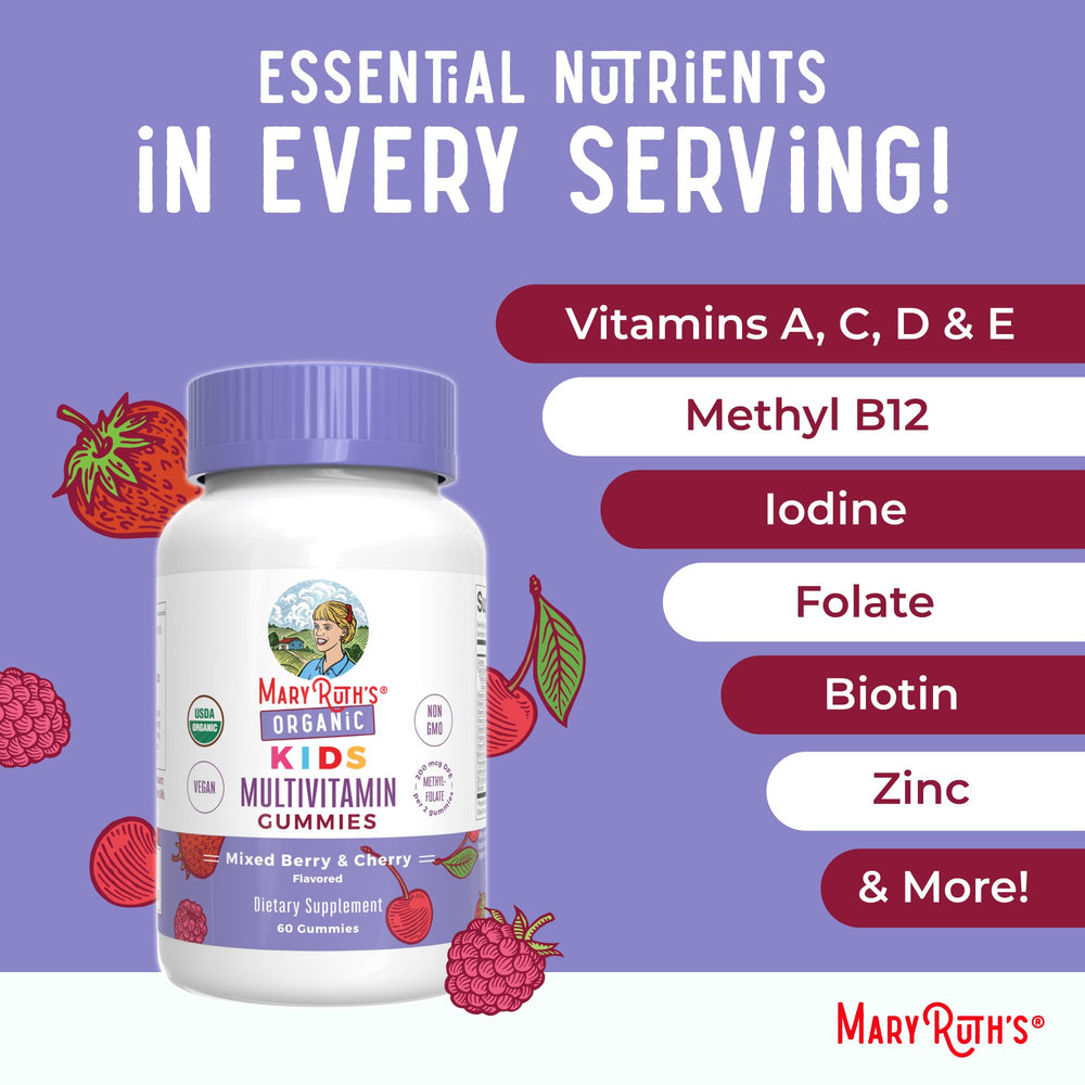 MaryRuth Organics vegan allergen-friendly gummies for sensitive diets.