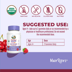 MaryRuth Organics vegan dairy-free label highlights safe nutrition for kids.