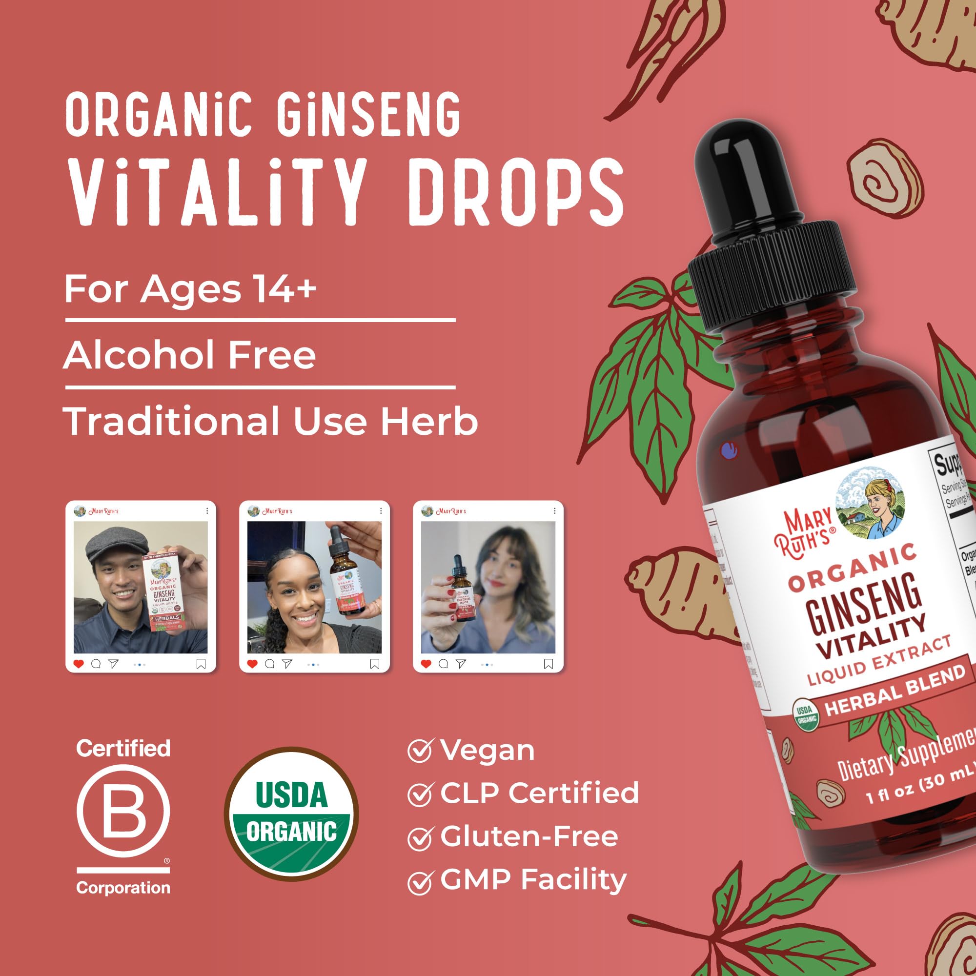 MaryRuth Organics product label and bottle identity for transparency.