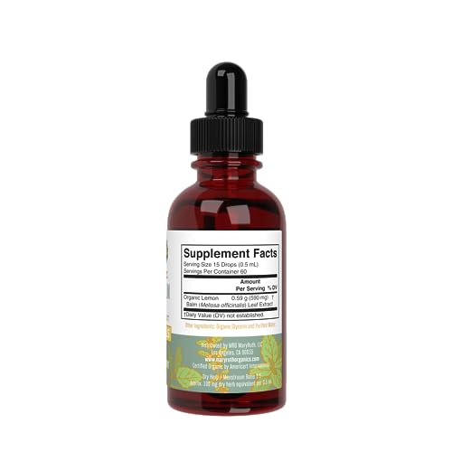 Dairy-free MaryRuth Organics Lemon Balm Leaf Liquid Extract packaging