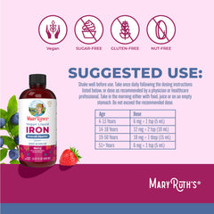 MaryRuth Organics liquid iron kids dose measuring enables age-appropriate servings