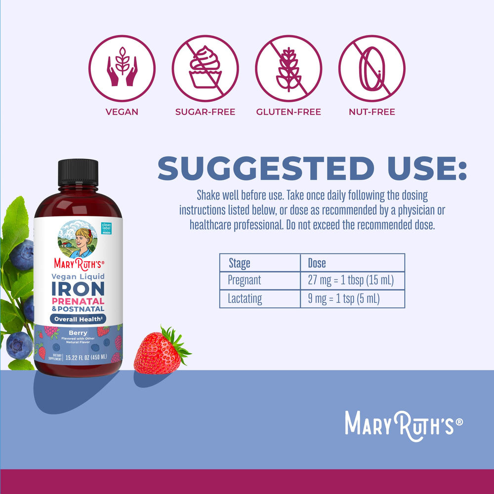 Spoon dosing with MaryRuth Organics iron promotes simple daily intake.