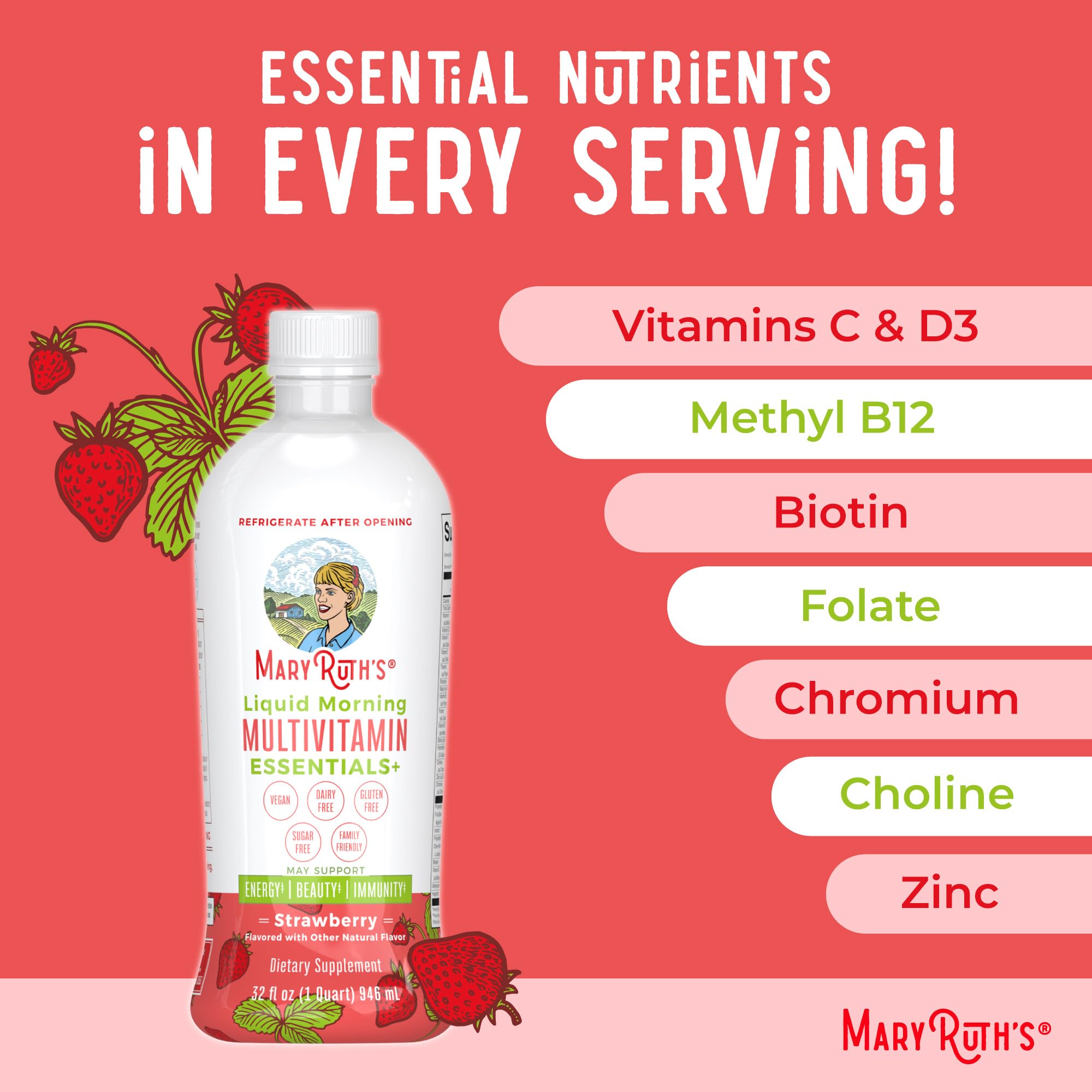 MaryRuth Organics Essentials+ daytime routine image for adults and families