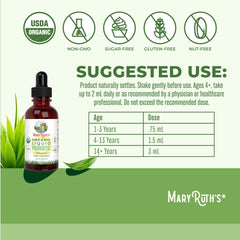 MaryRuth Organics dropper dispensing for precise daily dosing.