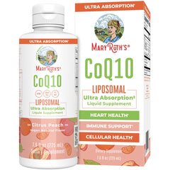 MaryRuth Organics CoQ10 bottle front view highlighting liquid heart health potential