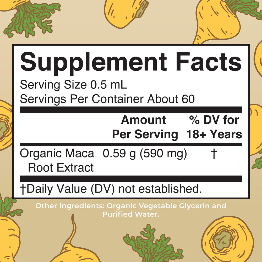 MaryRuth Organics Maca Root Drops pour into a glass for mixing.